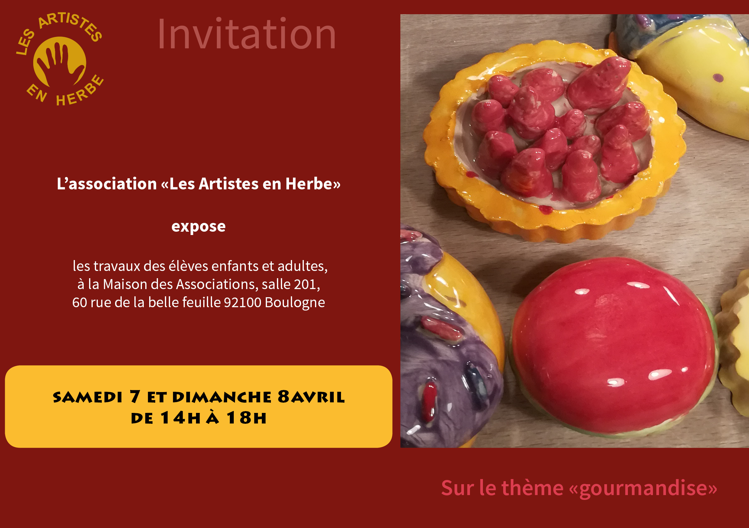 Invitation exposition artistes en herbe 2018